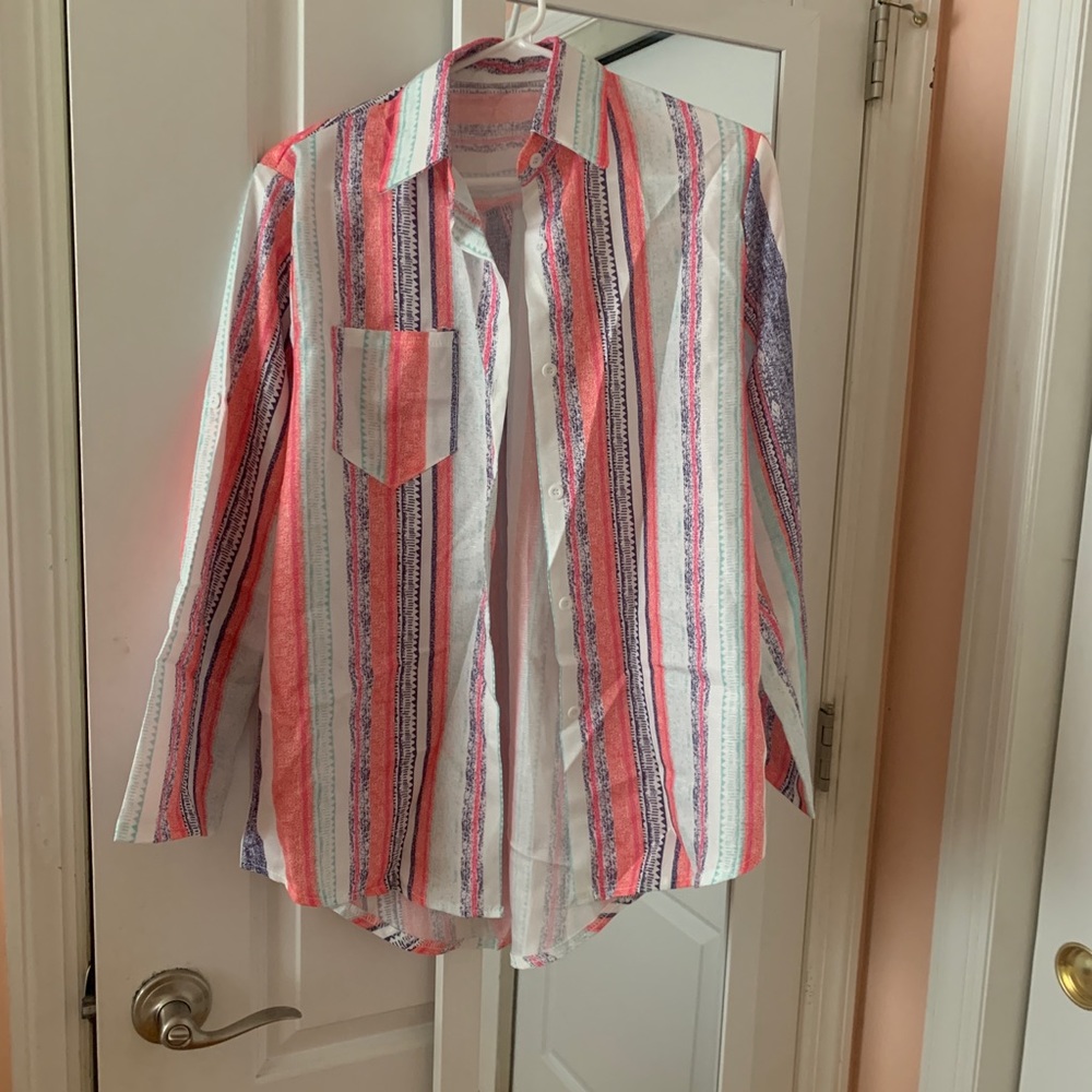 Vibrant Tribal Button Down Shirt